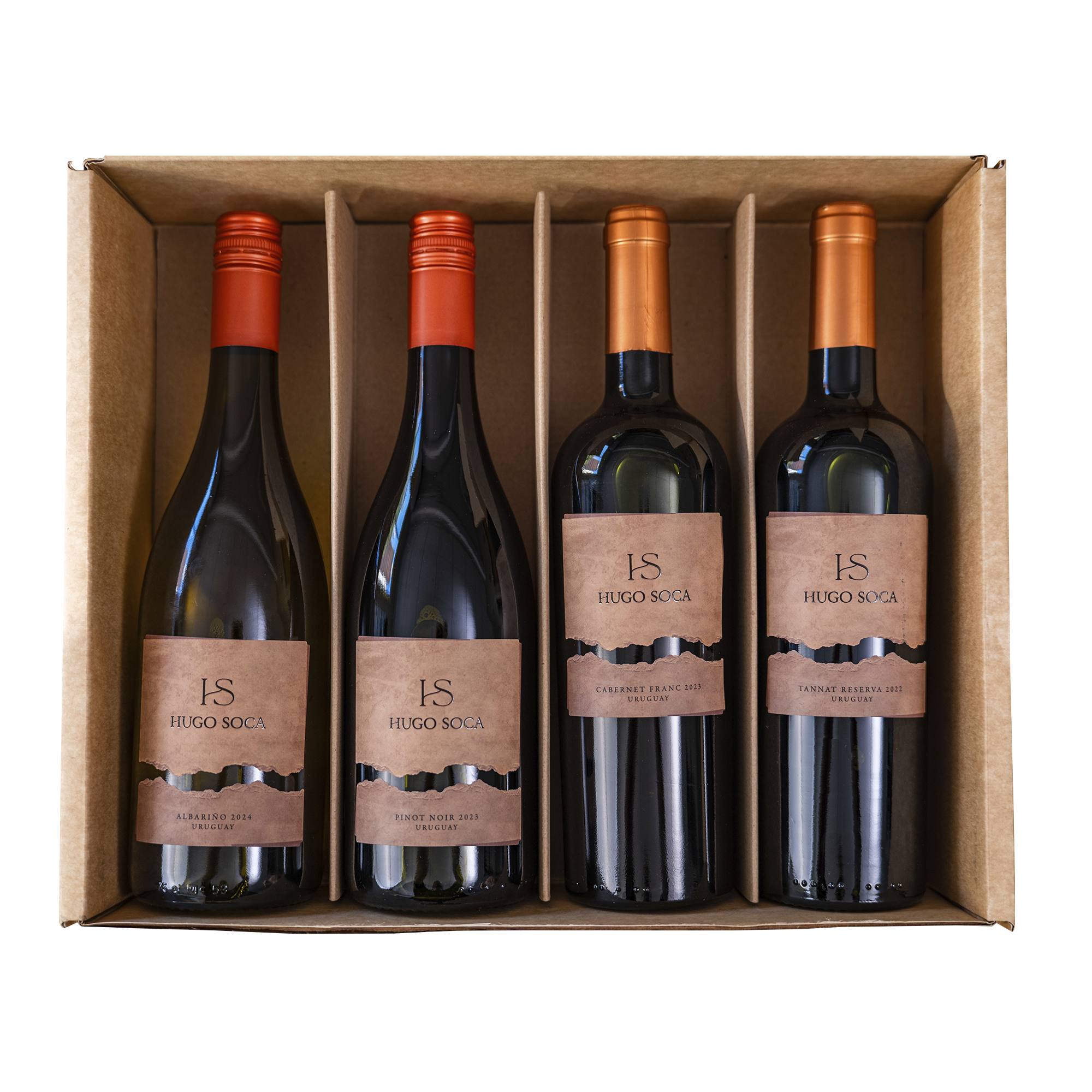 BOX 4 VINOS HUGO SOCA 750ML
