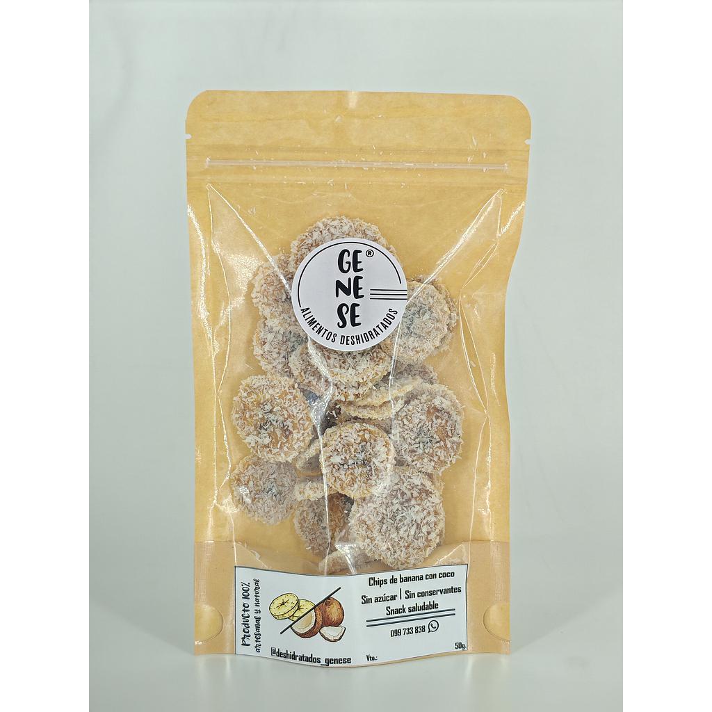 BANANA CON COCO DESHIDRATADO GENESE 50 GRAMOS