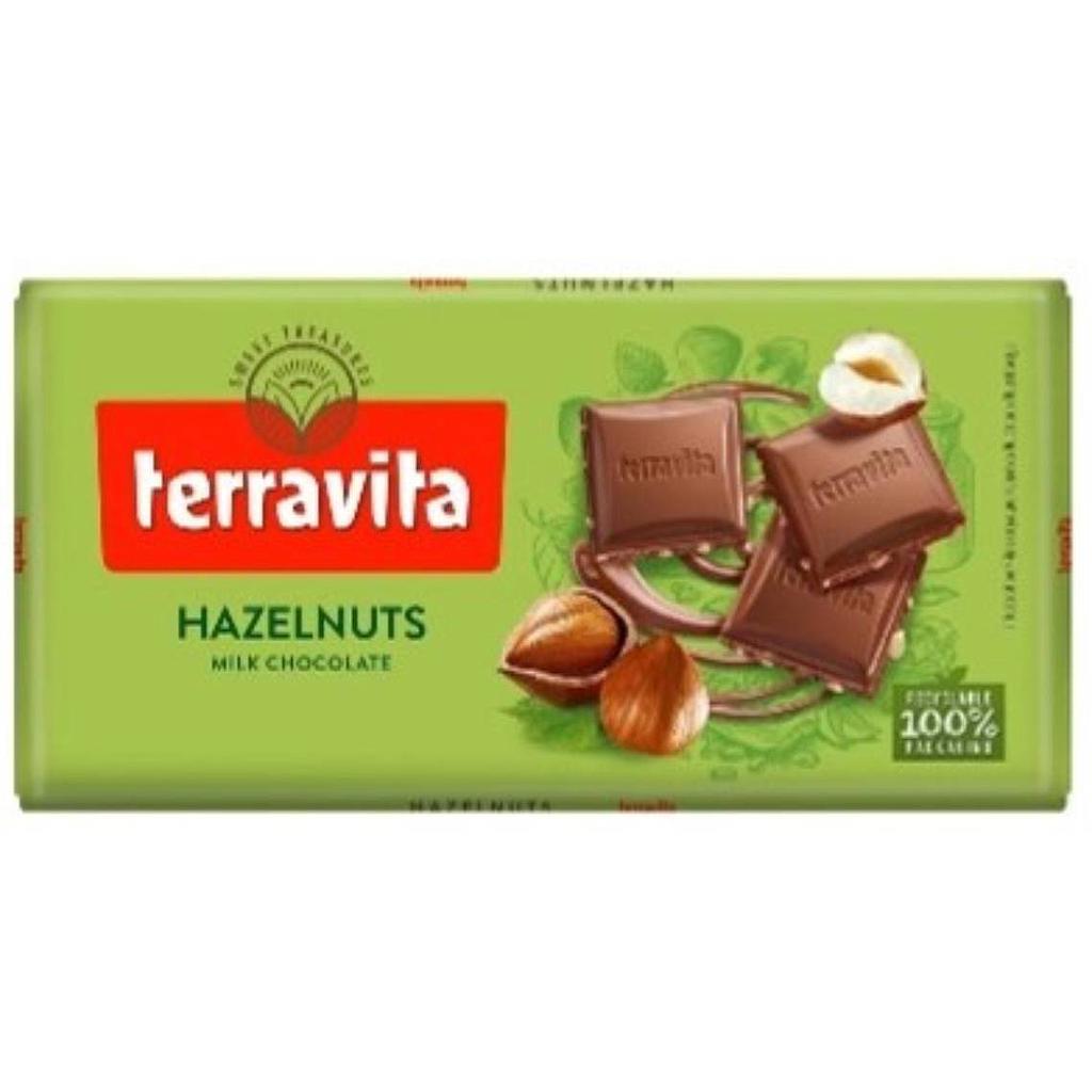 CHOCOLATE TERRAVITA CON LECHE Y AVELLANAS 100 GRAMOS