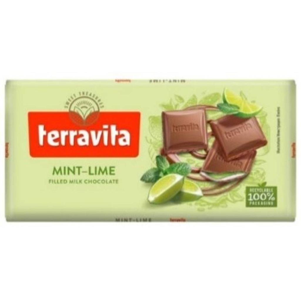 CHOCOLATE TERRAVITA CON LECHE RELLENO DE MENTA 100 GRAMOS