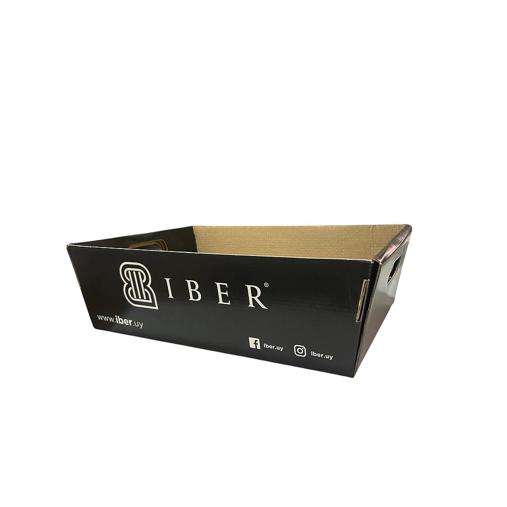 CESTA NAVIDEÑA NEGRA IBER 2 BOTELLAS