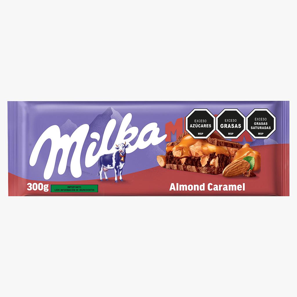 CHOCOLATE MILKA CARAMELO Y ALMENDRAS 300 GRAMOS