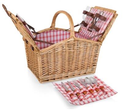 CANASTA DE MIMBRE PICNIC TIME PICADILLY RED &amp; WHITE