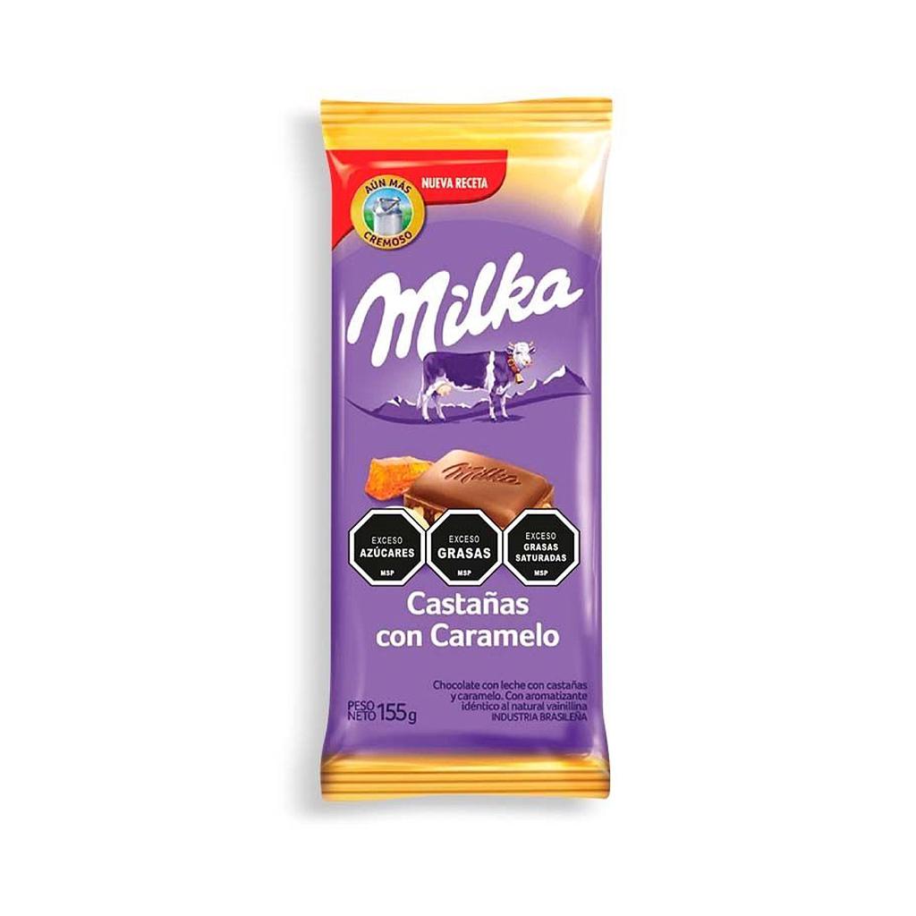 CHOCOLATE MILKA LECHE CASTAÑAS CON CARAMELO 155 GRAMOS