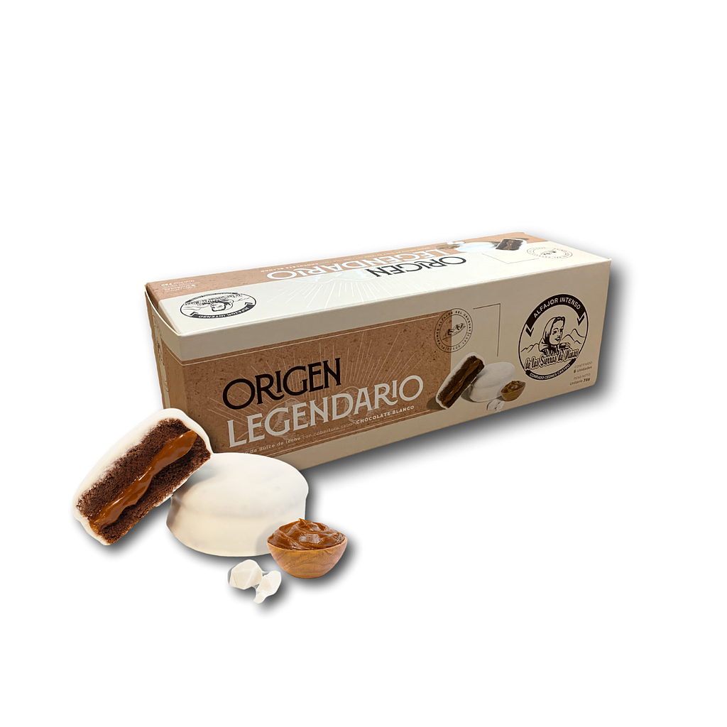 ESTUCHE SIERRAS DE MINAS ALFAJOR INTENSO CHOCOLATE BLANCO X6