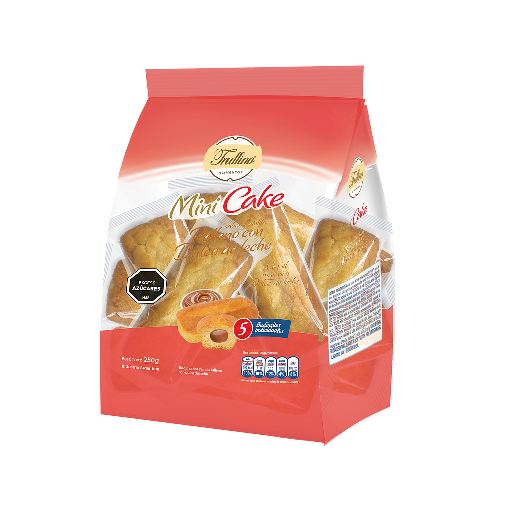 MINI CAKE TRUFFINO RELLENAS DE DULCE DE LECHE 250 GRAMOS