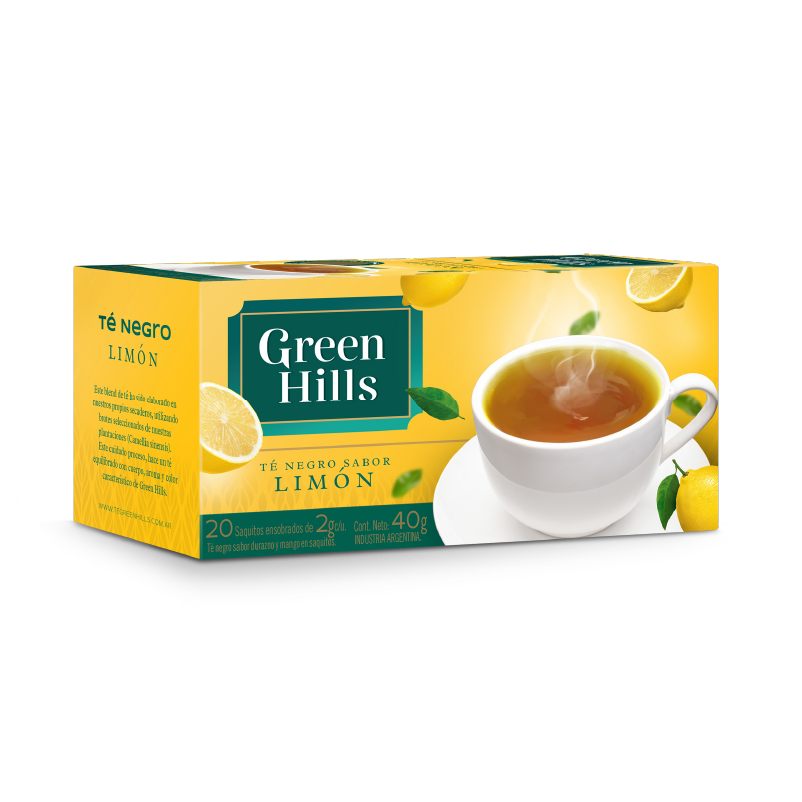 TE GREEN HILLS SABOR LIMÓN 20 SAQUITOS X 2 GRAMOS