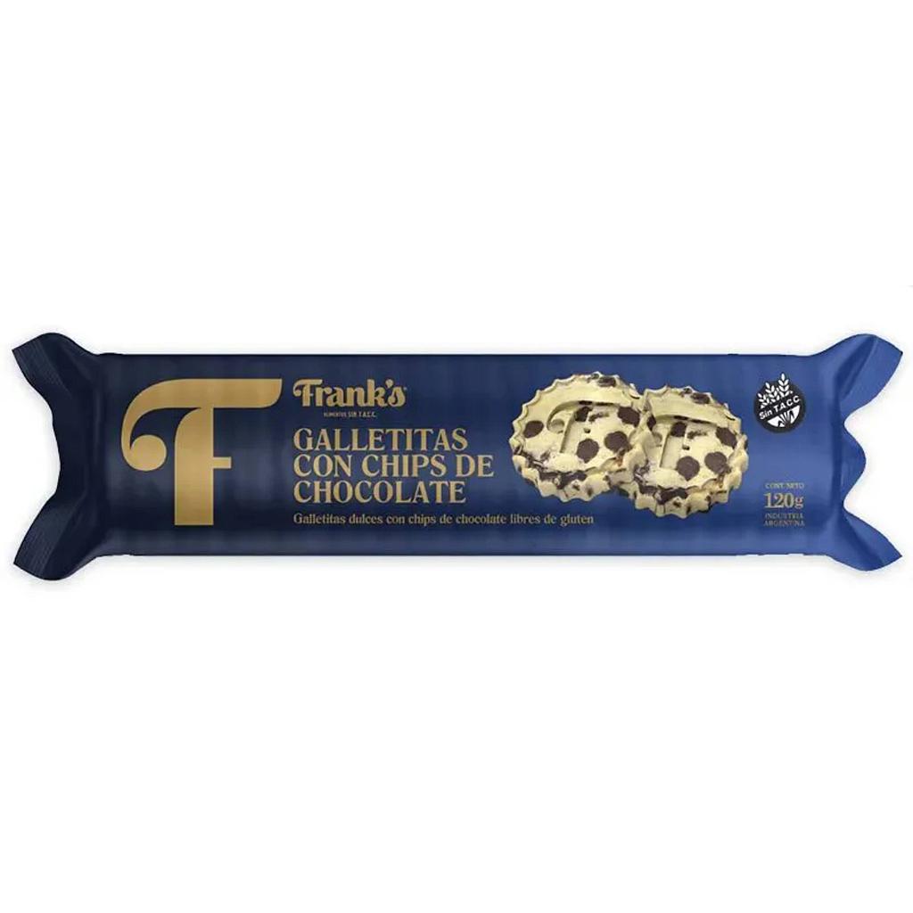 GALLETA FRANK'S CON CHIPS DE CHOCOLATE SIN GLUTEN 120 GRAMOS