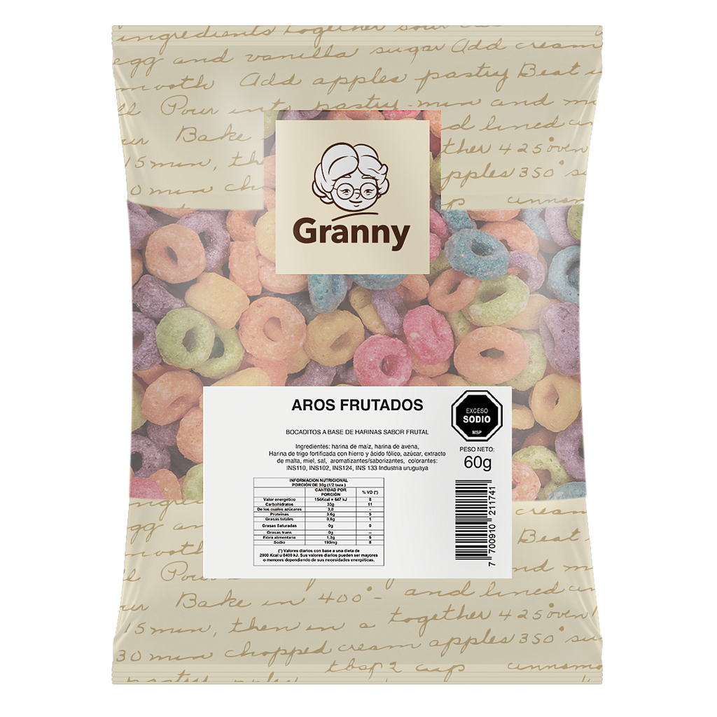 CEREALES DE MAIZ GRANNY ARITOS FRUTADOS 60 GR